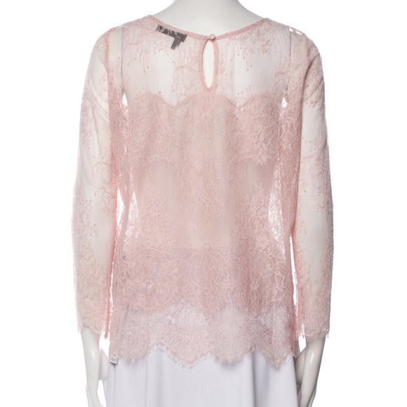 The Kooples Pink Lace Blouse Size Large - Picture 3 of 3